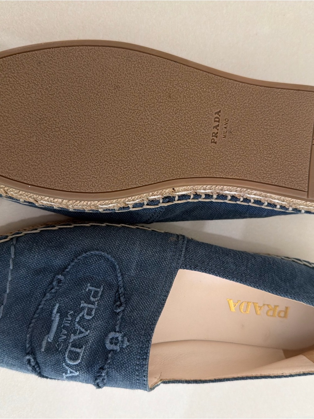 Prada Navy Canvas Espadrille Flats - Picture 3 of 5